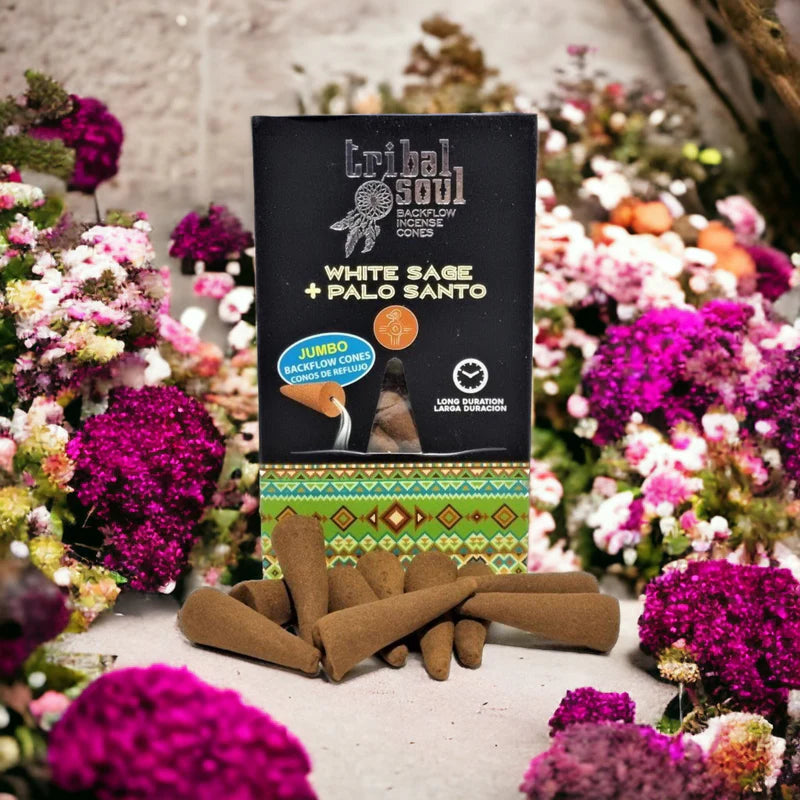 Incienso Cascada Salvia Blanca + Palo Santo 120 conos