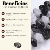 Pulsera Cuarzo Rutilado Negro 8mm