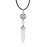 Colgante Nudo Celta de Punta Cuarzo Rosa