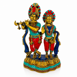 Radha Krishna Bronce con Piedras 35 cm