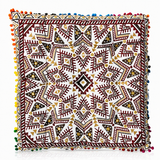 Cojin Boho Burdeo Cuadrado Mediano