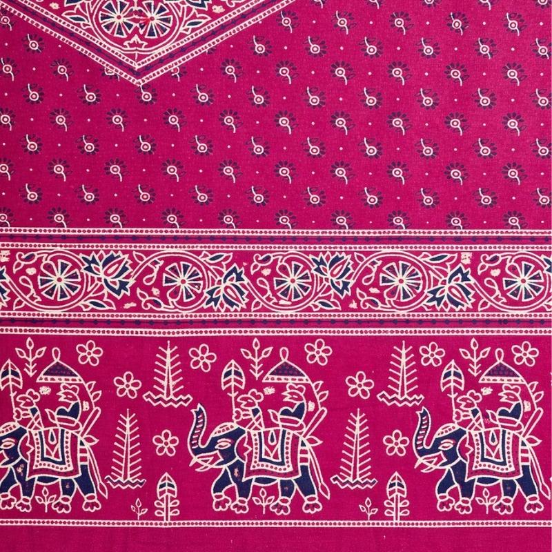 Cubrecama 2 Plazas Burdeo Elefantes Sagrados