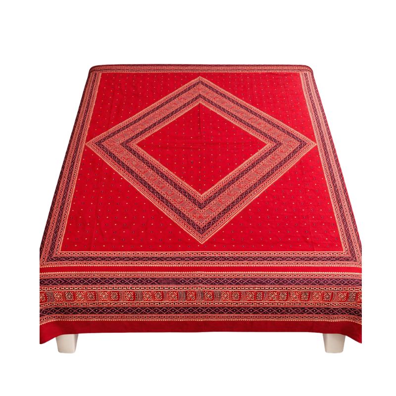 Cubrecama 2 Plazas Rojo Tribal