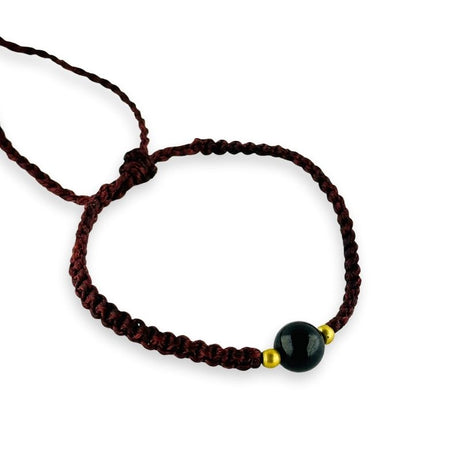 Pulsera de Hilo 6mm Ajustable con Piedra Preciosa