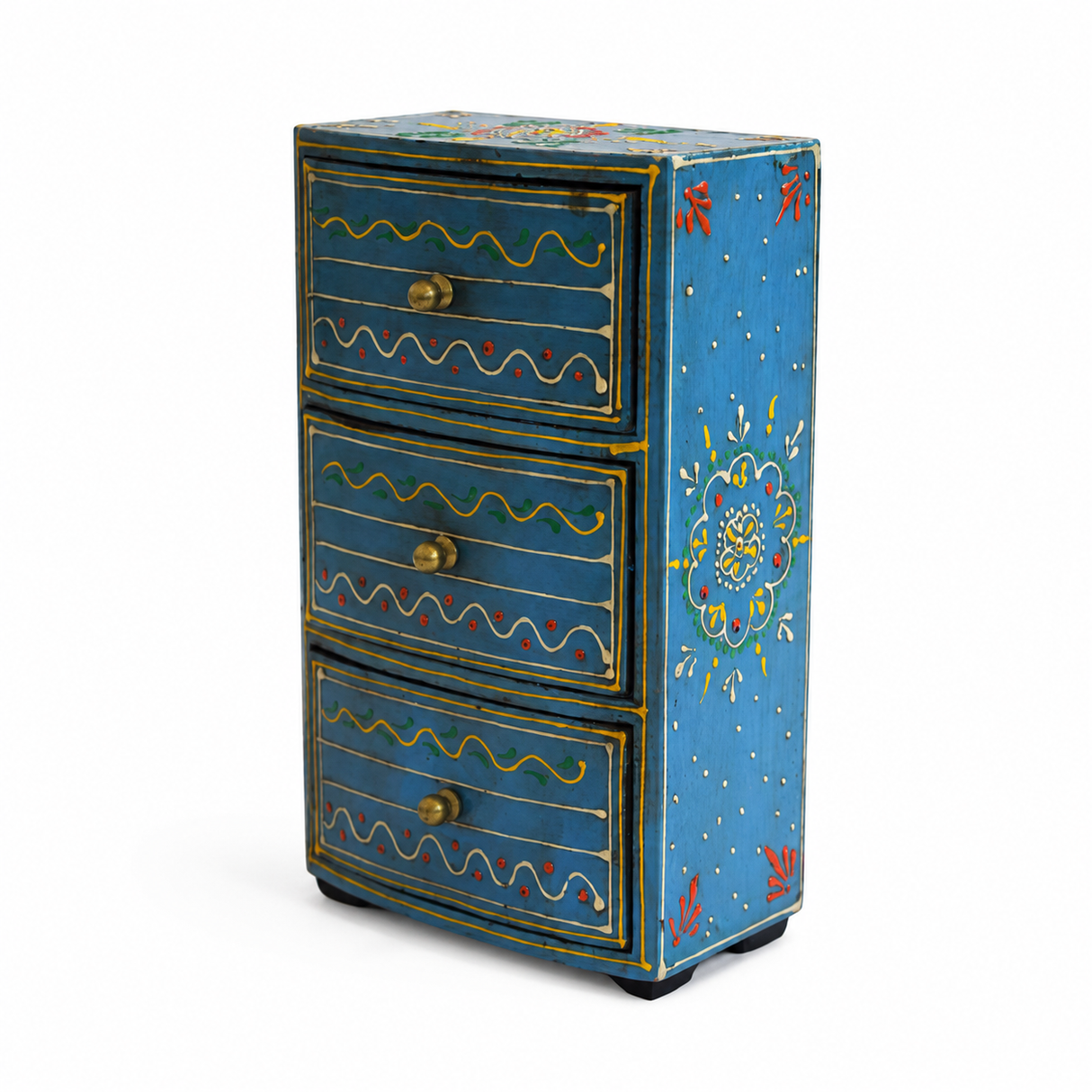 Cajonera Larga Celeste 3 Cajones