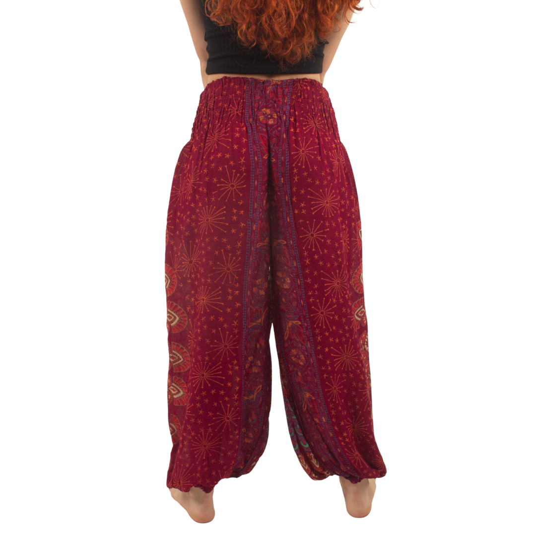 Pantalon Arya Burdeo con Naranjo