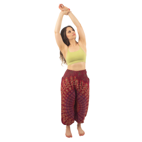 Pantalon Arya Burdeo con Azul