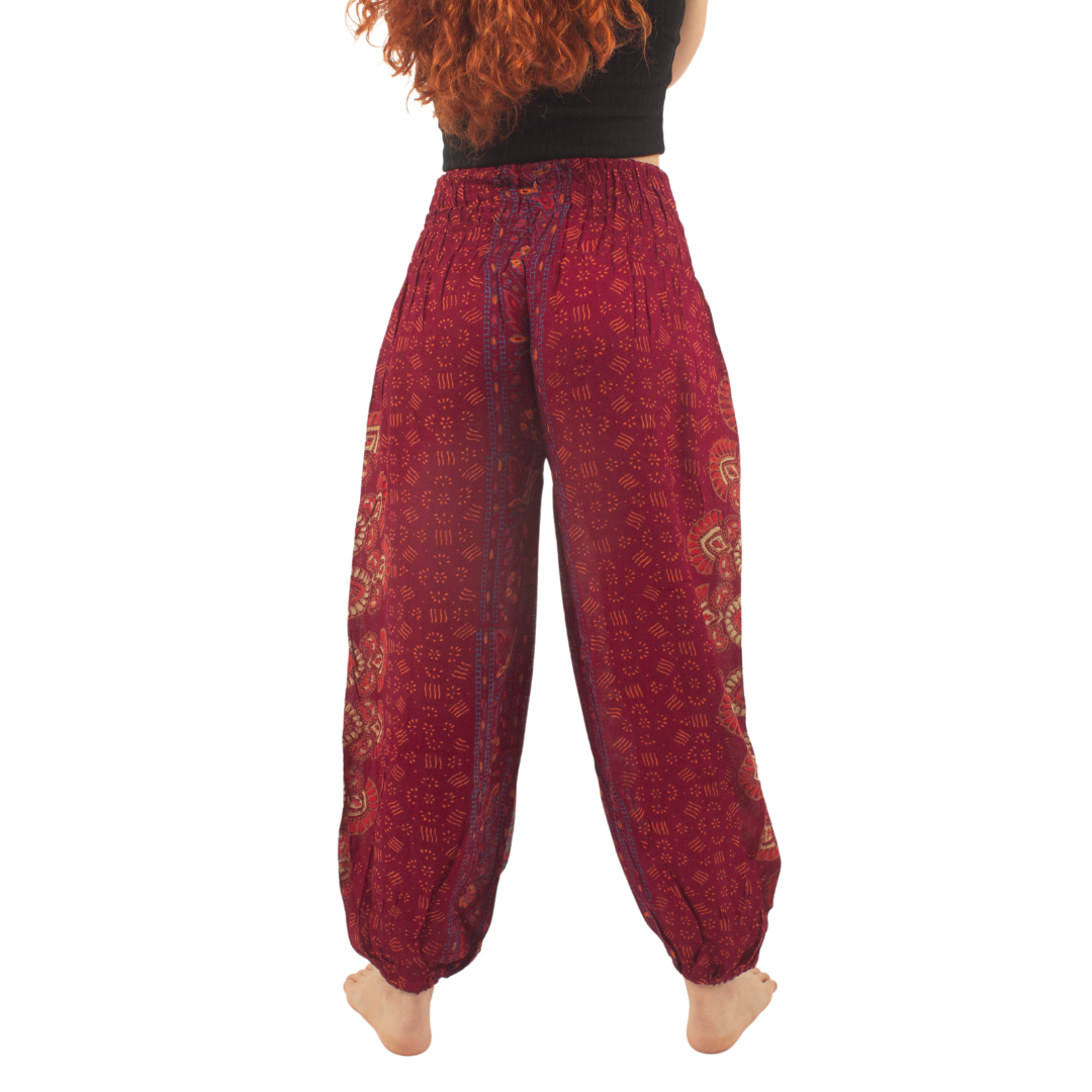 Pantalon Usha Burdeo con Naranjo