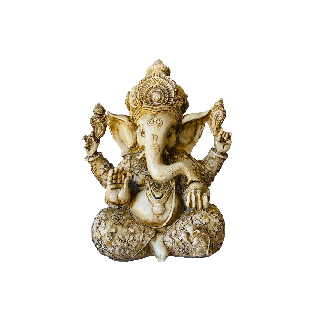 Adorno Ganesh Beige Flowers