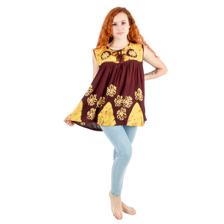 Blusa Chandri Café con Amarillo