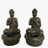 Set Porta vela Budda Brown Manos unidas