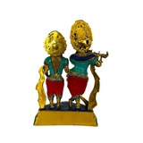 Figura de Bronce y Piedras Radha Krishna