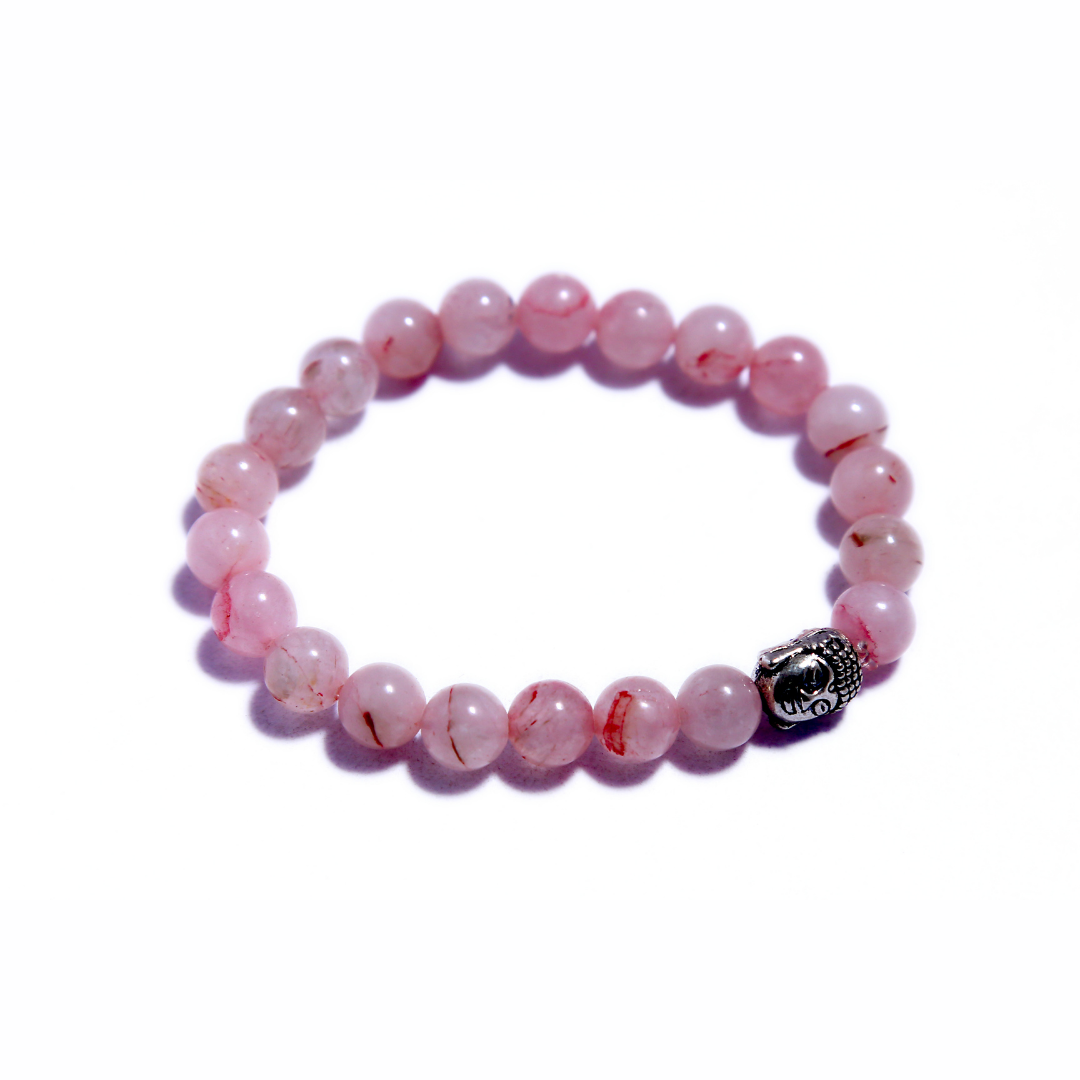 Pulsera Budda Charm Cuarzo Rosa