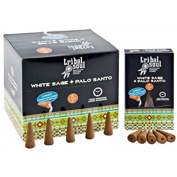 Incienso Cascada Salvia Blanca + Palo Santo 120 conos