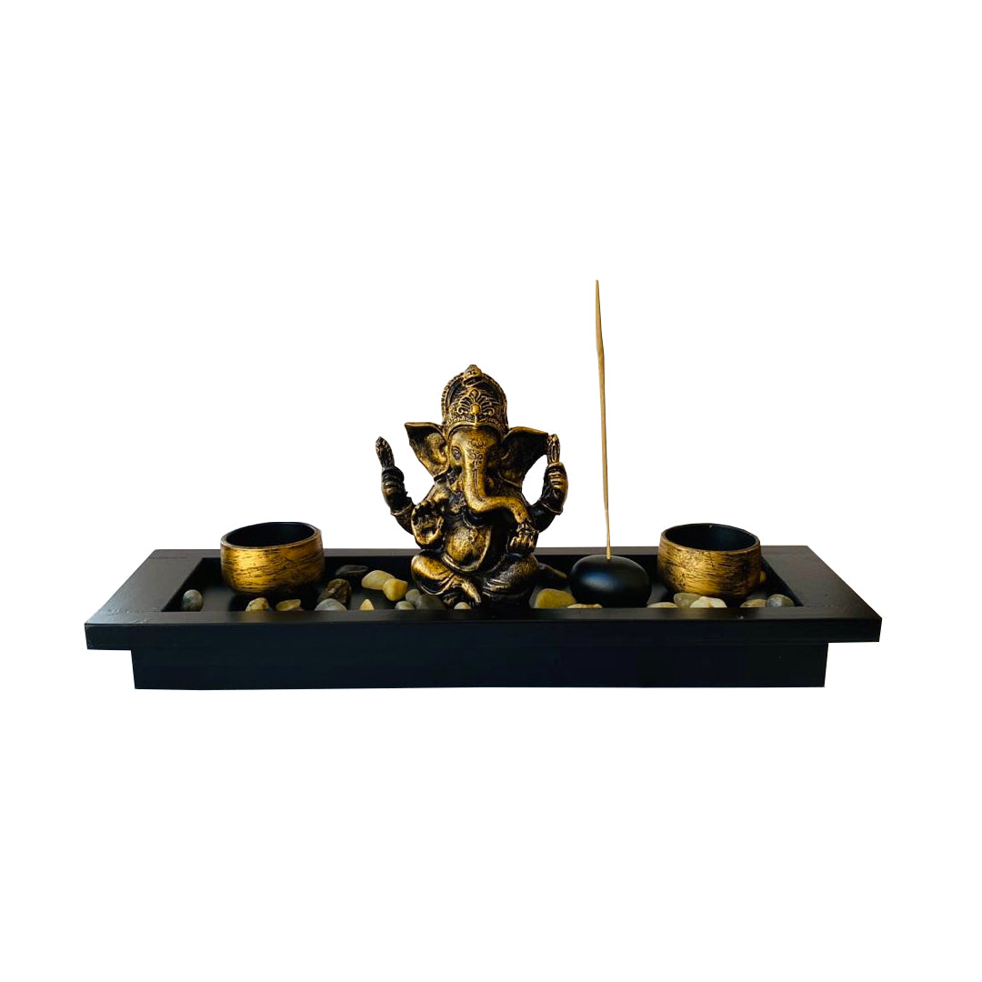 Porta Vela Ganesh Black&Gold