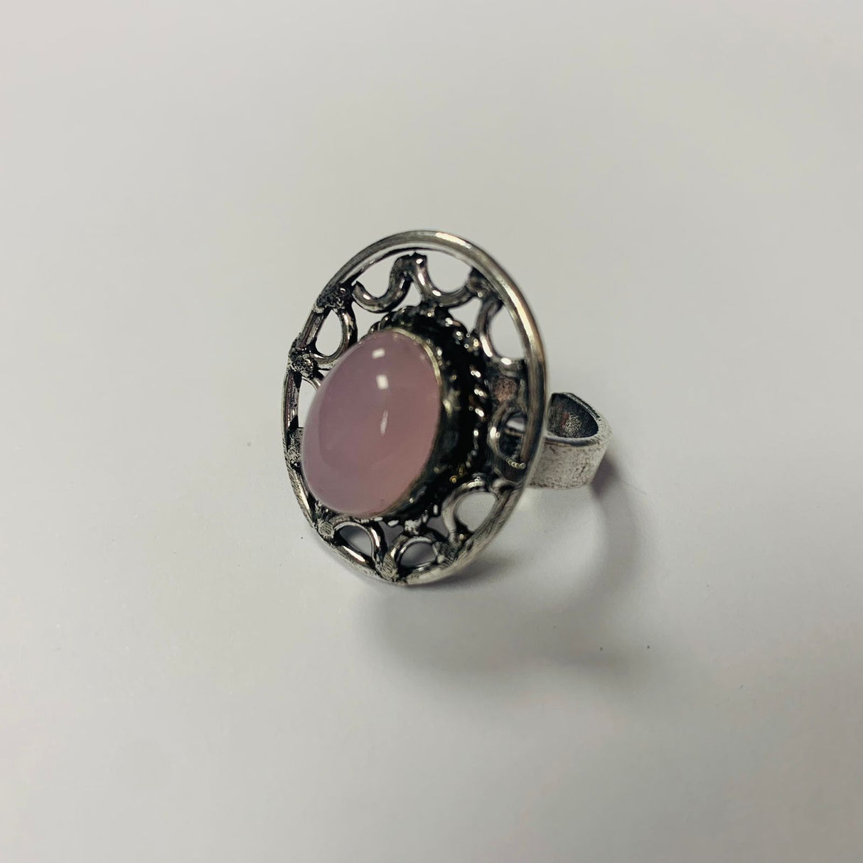 Anillo Oeuf Silver Cuarzo Rosa