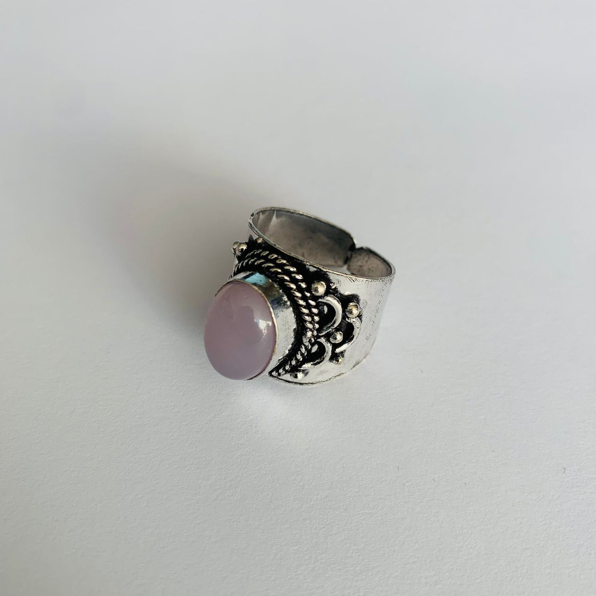 Anillo Gahana Cuarzo Rosa