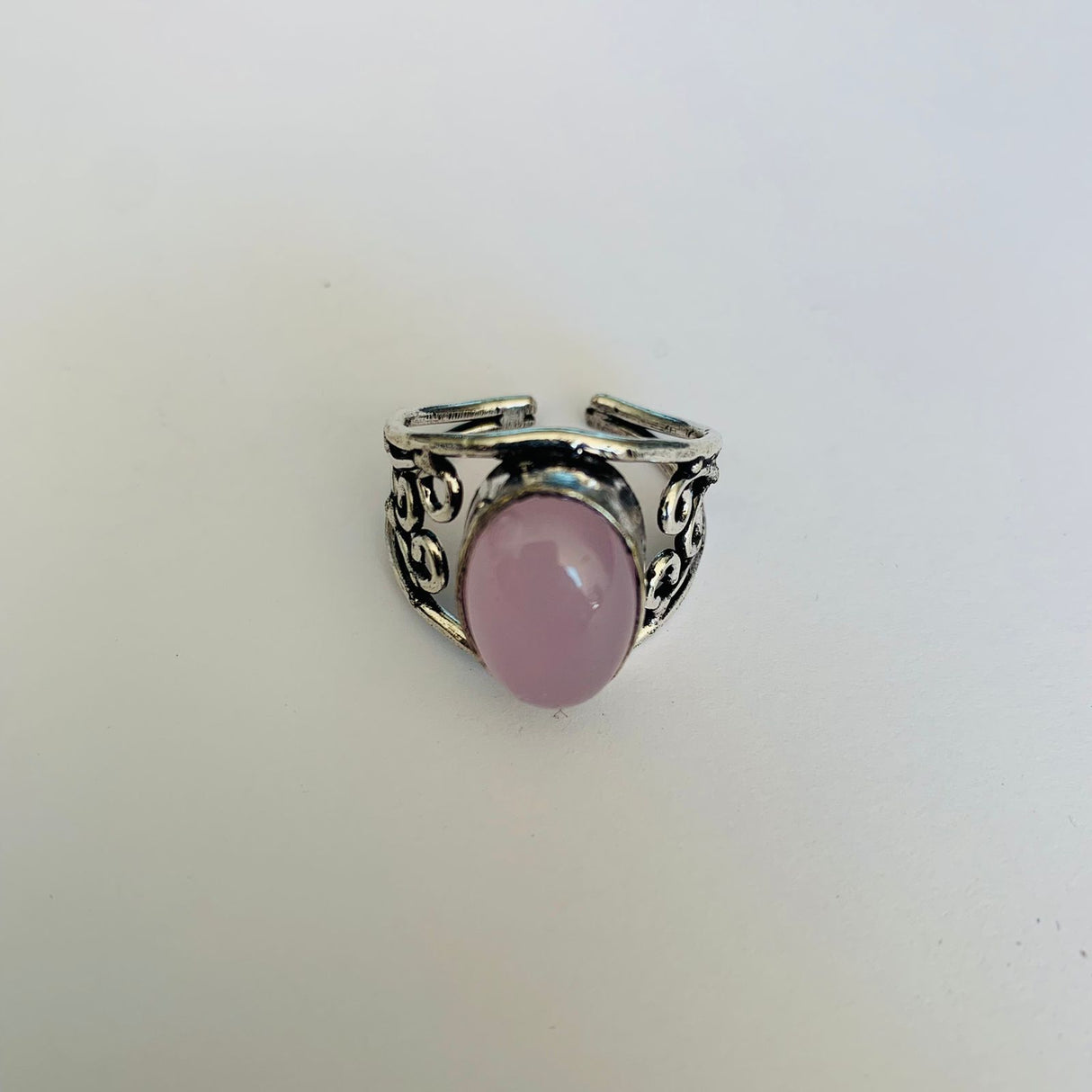 Anillo Corona Cuarzo Rosa