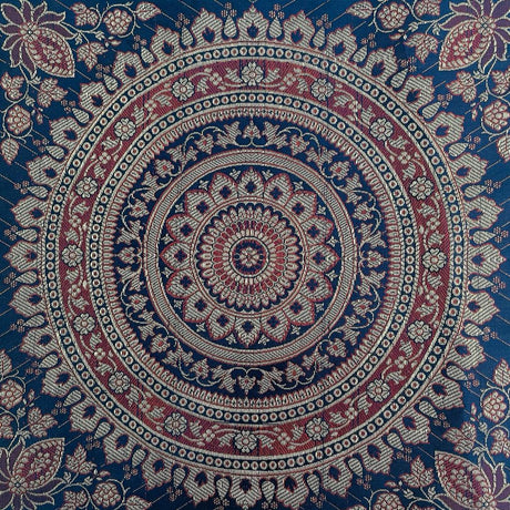 Fundas De Cojín de Satín - Mandala Azul Marino