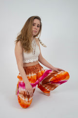 Pantalon Teñido Tricolor Rosado - Naranja