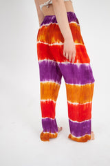 Pantalon Teñido Tricolor Morado - Rojo