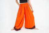 Pantalon Palazzo Naranjo Bordado Inferior
