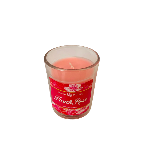 Vela en Vaso Rosa Francesa