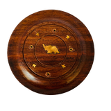 Porta Incienso Redondo de Madera Elefante