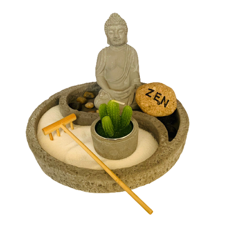 Jardin Zen Budda Ying Yang Piedra