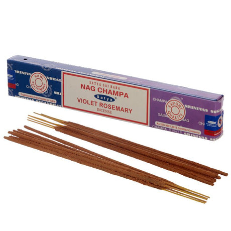 Incienso dúo Nag Champa y Violet Rosemary